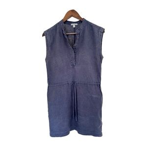 James perce navy linen drawstring dress